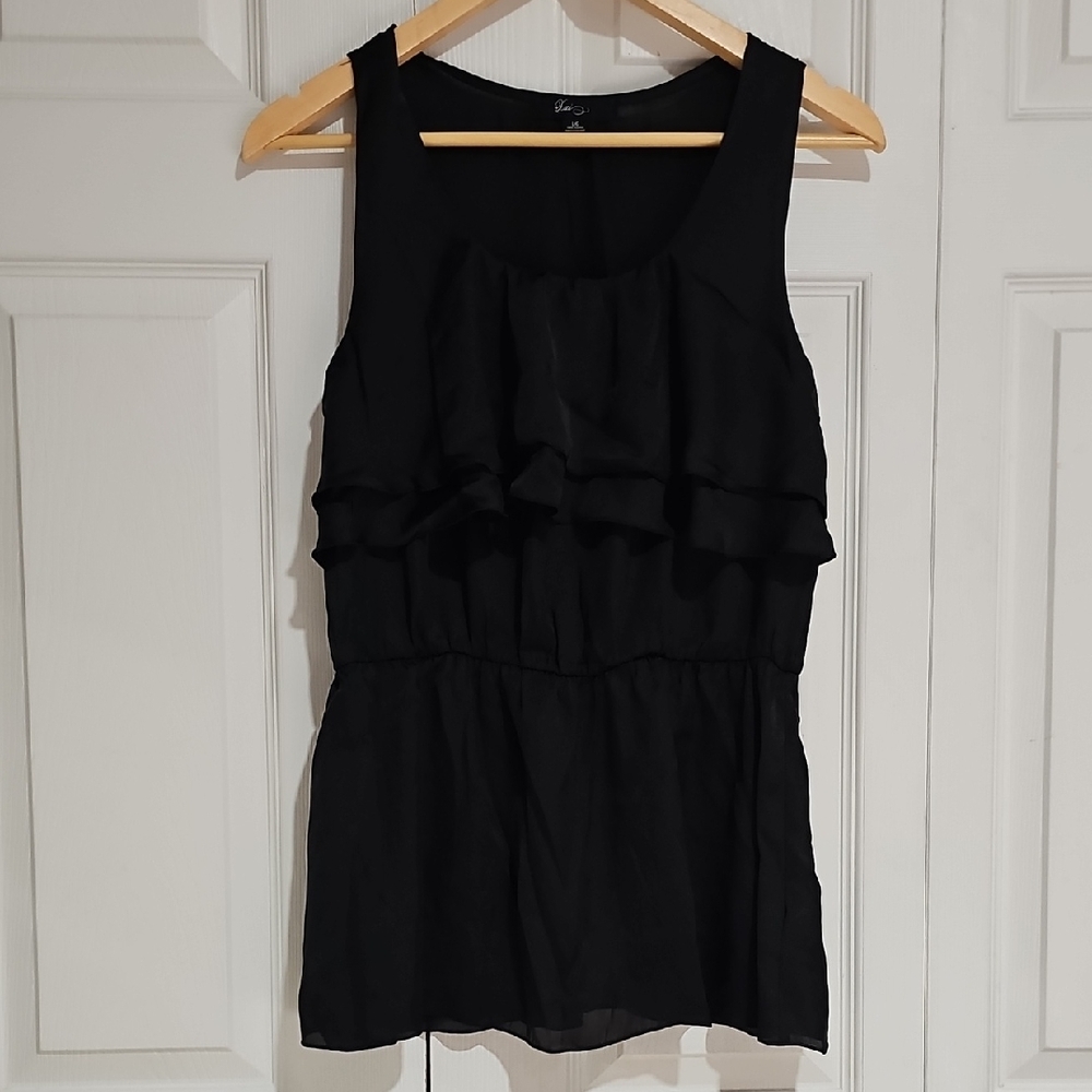 ✨ Forever 21 Black Ruffle Chiffon Top | Flowy Layered Feminine ✨